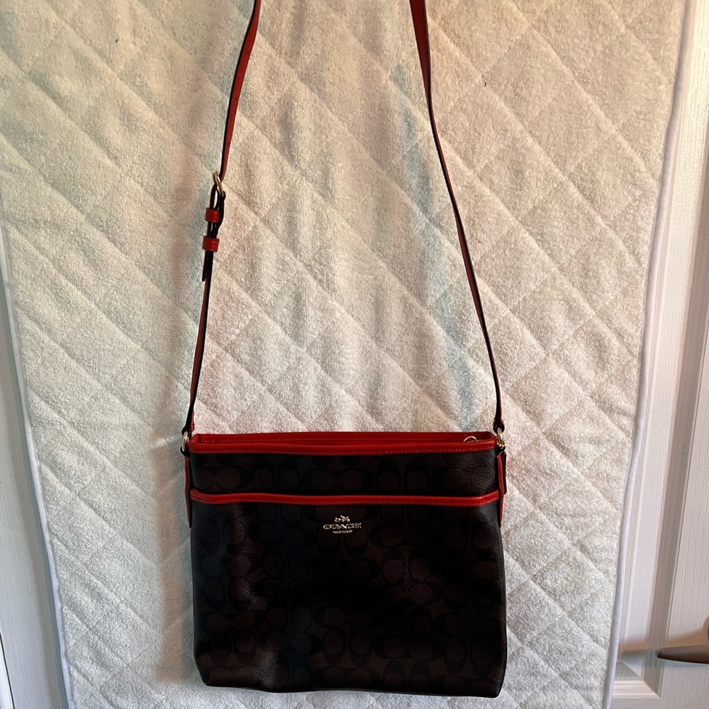 Coach Crossbody Bag - dark brown/orange (like new)